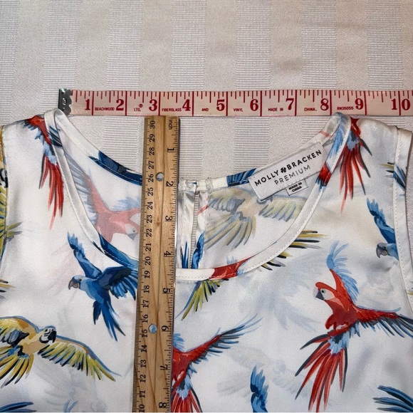 Molly Bracken Premium Bird Print Sleeveless Swing Top Tank Sz S - Picture 8 of 12